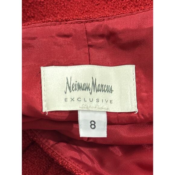 Neiman Marcus Exclusive Women’s Red Wool Blend Pleated Skirt Size 8 USA - Picture 5 of 7